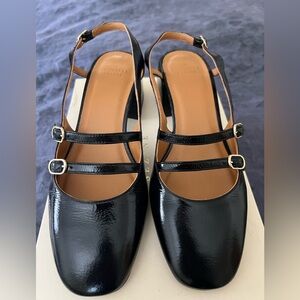 Sezane Paula Babies Patent Black - Size 10